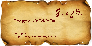 Gregor Ádám névjegykártya